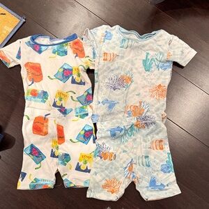 Burt's Bees Baby Multicolor Fruit & Ocean Short Romper Set